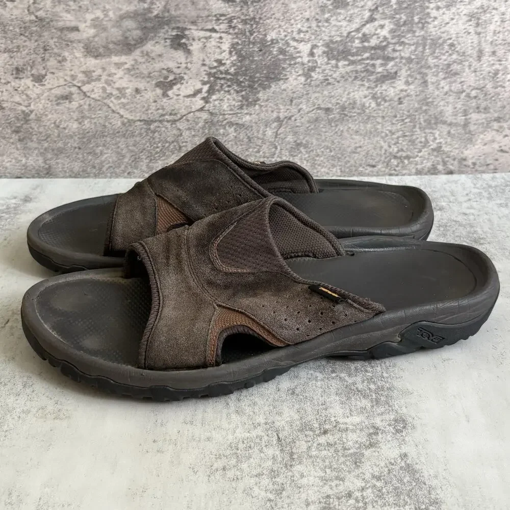 Teva Katavi 2 S/N 1019195 Slide Sandals Mens Size 13 Brown Slip On Comfort